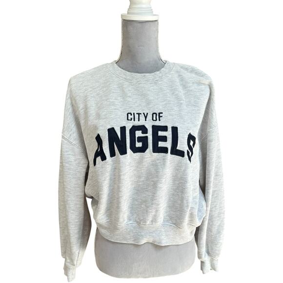 Garage City of Angels Cropped Sweatshirt – Light Gray, Size P/S - Picture 1 of 4